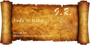 Iván Rita névjegykártya