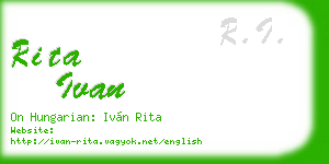 rita ivan business card