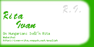 rita ivan business card